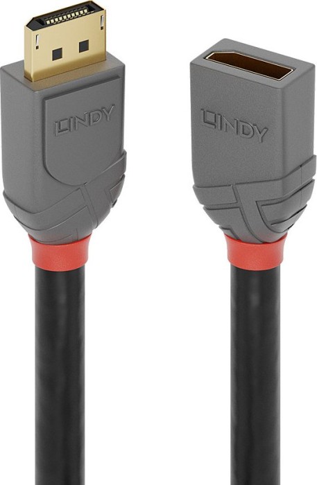 Lindy Anthra Line DisplayPort 1.4 Verlängerungskabel schwarz, 0.5m