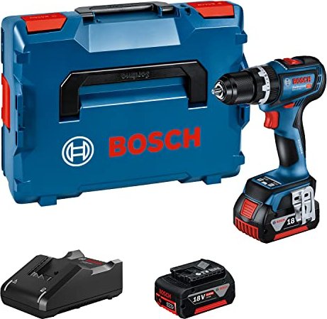 Bosch Professional GSB 18V-90 C akumulatorowa wiertarko-wkrętarka udarowa w tym L-Boxx + 2 akumulatory 5.0Ah