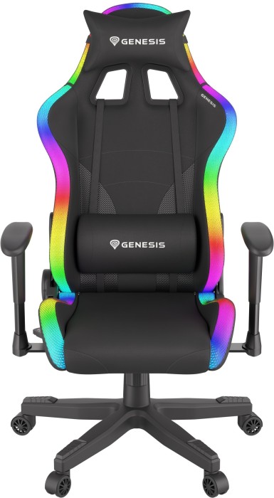 natec GENESIS Trit 600 RGB - Universal-Gamingstuhl - 150 kg - Gepolsterter Sitz - Gepolsterte Rückenlehne - Schwarz - Blau
