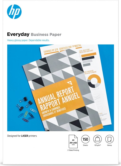 HP Laser Everyday Business Papier A3 błyszczący, 120g/m², 150 arkuszy