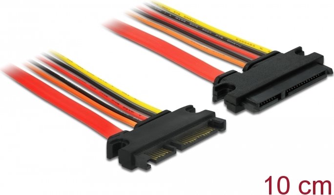 DeLOCK Kabelverlängerung SATA 22-Pin Stecker auf SATA 22-Pin Buchse, 0.1m