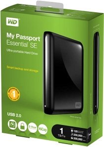 Western Digital WD My Passport Essential SE czarny 1TB, USB 2.0