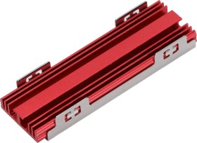 M.2 2280 Alu, doppelseitige Kühler für SSDs, Schraubmontage, rot/silber (verschiedene Markenbezeichnungen)