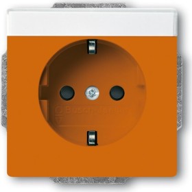 Future Linear Steckdosen Einsatz mit Beschriftungsfeld orange