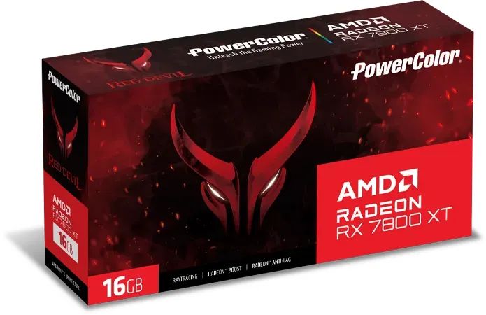 PowerColor Red Devil Radeon RX 7800 XT, 16GB GDDR6, HDMI, 3x DP