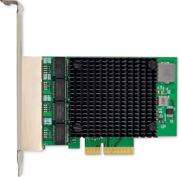 Digitus 2.5G adapter LAN, 4x RJ-45, PCIe 2.1 x4