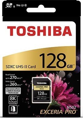 Toshiba Exceria Pro N502 R270/W260 SDXC 128GB, UHS-II U3, Class 10