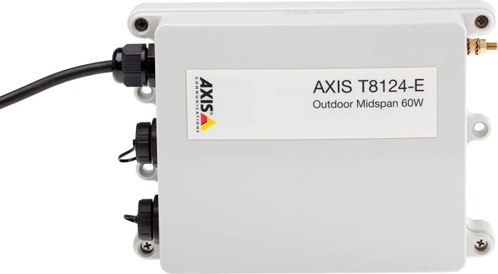 Axis T8124-E Outdoor Midspan Wallmount Gigabit injector PoE, 1x RJ-45, 60W High PoE