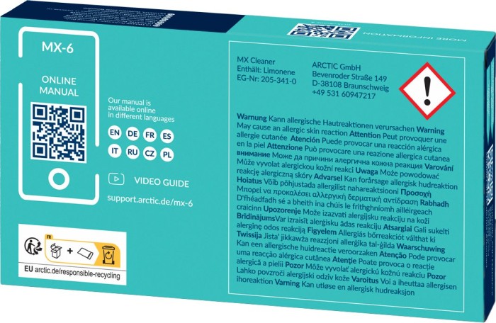 Arctic MX-6, 4g, inkl. 6x MX Cleaner Reinigungstücher