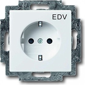 Future Linear Steckdosen Einsatz mit Aufdruck EDV studioweiß