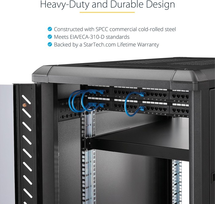 StarTech Verstellbarer Server rack półka do 150kg, 1U