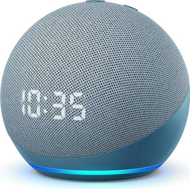 Amazon Echo Dot 4. Generation blaugrau mit Uhr