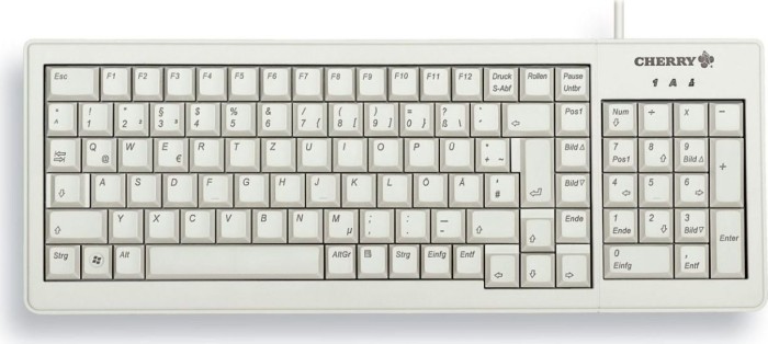 Cherry G84-5200 Compact Keyboard hellgrau, Cherry ML, PS/2 & USB, DE