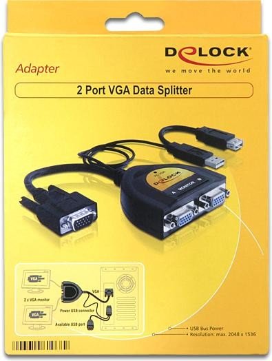 DeLOCK 2-portowy splitter VGA 450MHz