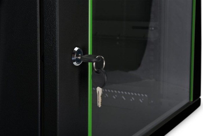 Digitus Professional Dynamic Basic seria 9U szafa przyścienna, drzwi szklane, czarny, 450 mm głębokości