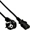 InLine Netzkabel, Schutzkontakt gewinkelt auf Kaltgerätestecker C13, schwarz, 0.5m (16651M)