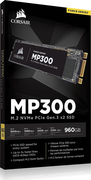 Corsair Force Series MP300 960GB, M.2 2280/B-M-Key/PCIe 3.0 x2