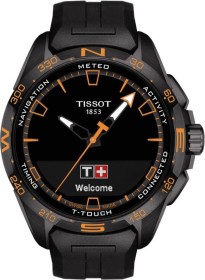 Tissot T-Touch Connect Solar schwarz/orange mit Kautschukarmband schwarz