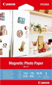 Canon MG-101 Magnetisches Fotopapier glänzend weiß, 10x15cm, 670g/m², 5 Blatt