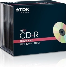 TDK CD-R 80min/700MB 52x, 10er Jewelcase