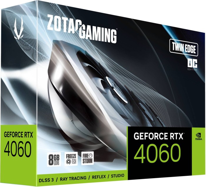 Zotac Gaming GeForce RTX 4060 Twin Edge OC, 8GB GDDR6, HDMI, 3x DP