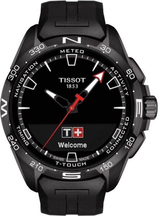 Tissot T-Touch Connect Solar schwarz/silber mit Kautschukarmband schwarz