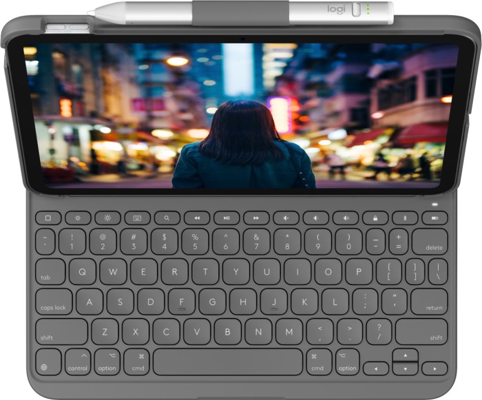 Logitech Slim Folio, KeyboardDock für iPad 10 2022, grau, DE