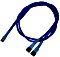 Nanoxia 3-Pin wentylatory przewód typu Y 60cm, sleeved niebieski (NX3PY60B)