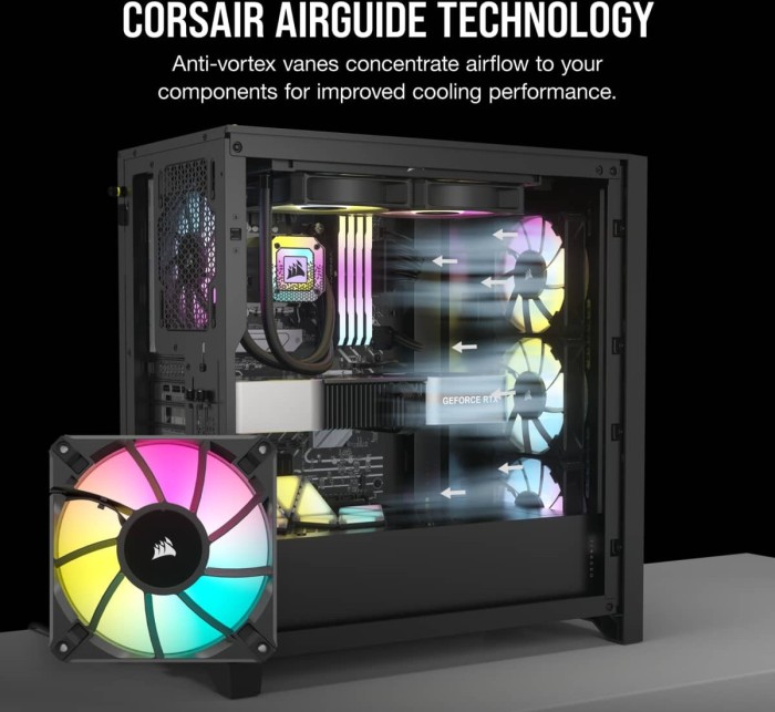 Corsair AF Series iCUE AF120 RGB Elite Triple Fan Kit, schwarz, LED-Steuerung, 120mm, 3er-Pack