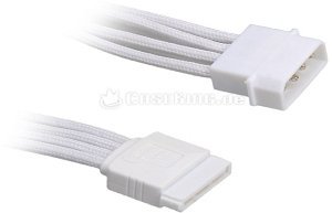 BitFenix Alchemy adapter zasilający SATA 4-Pin [IDE] na 15-Pin [SATA] 45cm, sleeved biały/biały