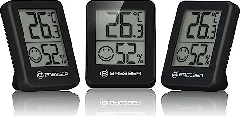 BRESSER Temeo Hygro Indikator 3er Set Thermo-/Hygrometer grau 