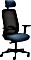 Mayer Sitzmöbel myTriton 2228 Stoff 26502 Bürostuhl mit Netzrücken, 3D-Armlehnen und Kopfstütze, jeansblau meliert/schwarz