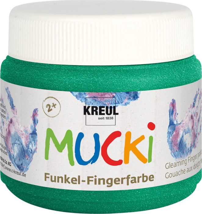 Kreul Mucki - Funkel-Fingerfarbe smaragd-grün, 150ml