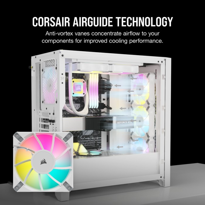 Corsair AF Series iCUE AF120 RGB Elite Triple Fan Kit, weiß, LED-Steuerung, 120mm, 3er-Pack