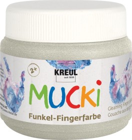 Kreul Mucki - Funkel-Fingerfarbe drachen-silber, 150ml