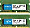 Crucial SO-DIMM kit 8GB, DDR4-2400, CL17-17-17 (CT2K4G4SFS624A)