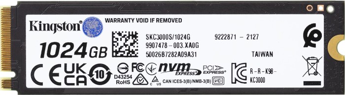 Kingston KC3000 PCIe 4.0 NVMe SSD 1TB, M.2 2280/M-Key/PCIe 4.0 x4, Kühlkörper