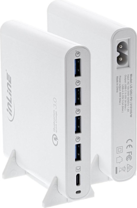 InLine Quick Charge 3.0 USB-A/USB-C Notebook-Ladegerät weiß