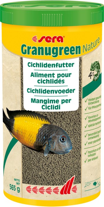 sera Granugreen Nature Hauptfutter für kleinere herbivore Cichliden, 1000ml