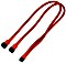 Nanoxia 3-Pin wentylatory przewód typu Y 30cm, sleeved czerwony (NX3PY30R)