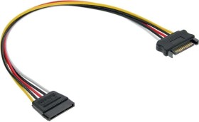 InLine SATA-Stromadapter 15-Pin SATA Stecker auf 15-Pin SATA Buchse, 0.3m