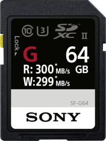 Sony SF-G Series R300/W299 SDXC 64GB, UHS-II U3, Class 10