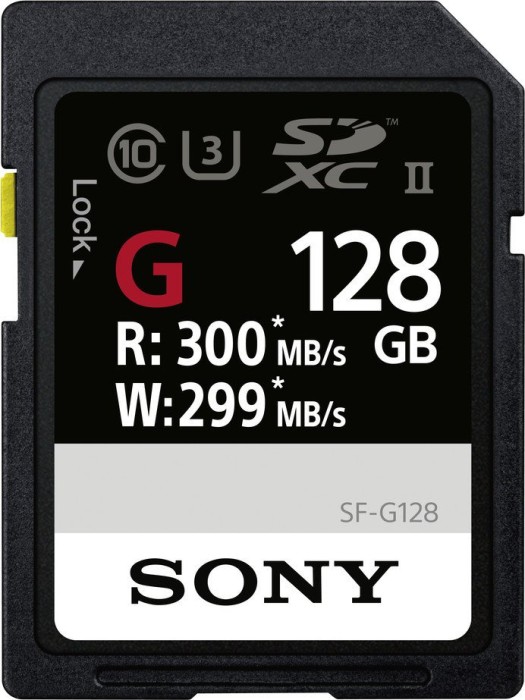 Sony SF-G Series R300/W299 SDXC 128GB, UHS-II U3, Class 10
