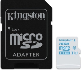 Kingston Action Camera R90/W45 microSDHC 16GB Kit, UHS-I U3, Class 10