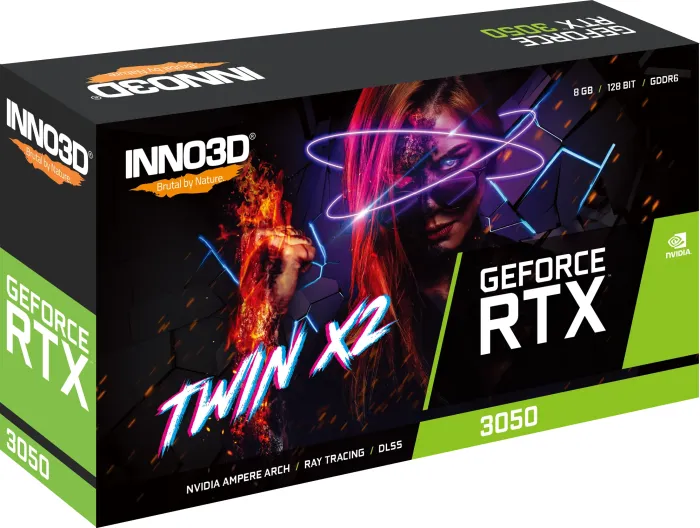 INNO3D GeForce RTX 3050 Twin X2, 8GB GDDR6, DVI, HDMI, DP