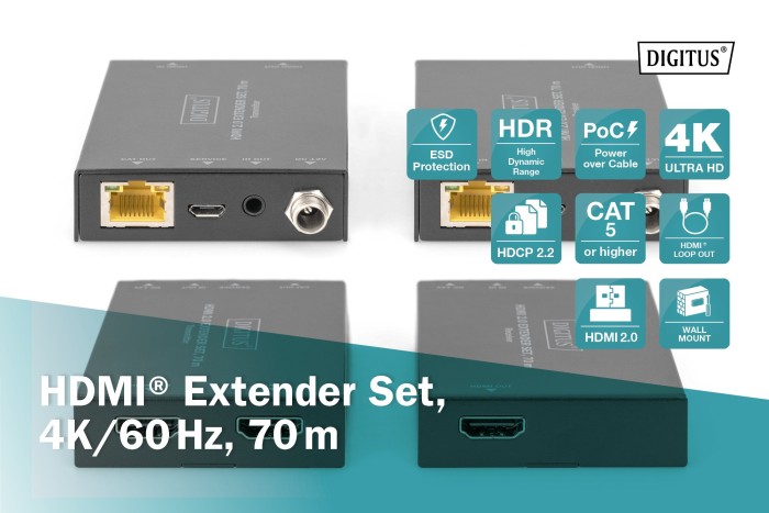 Digitus HDMI extender zestaw extender