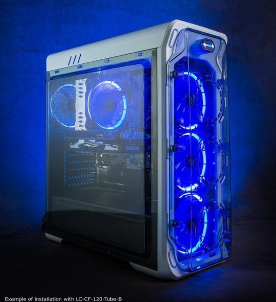 LC-Power Gaming 988W Blue Typhoon, okienko akrylowe