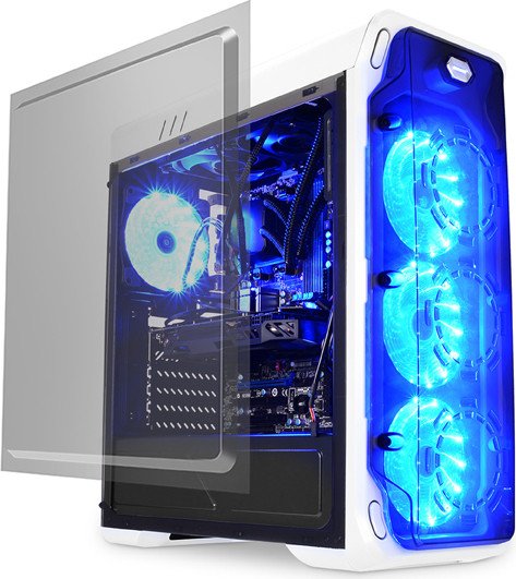 LC-Power Gaming 988W Blue Typhoon, okienko akrylowe