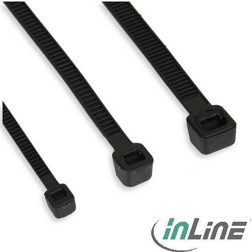 InLine zapinka przewodowa, 60mm, 2.5mm, 100 sztuk, czarny