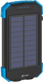 XLayer Powerbank Plus Solar Wireless 10000 schwarz/blau